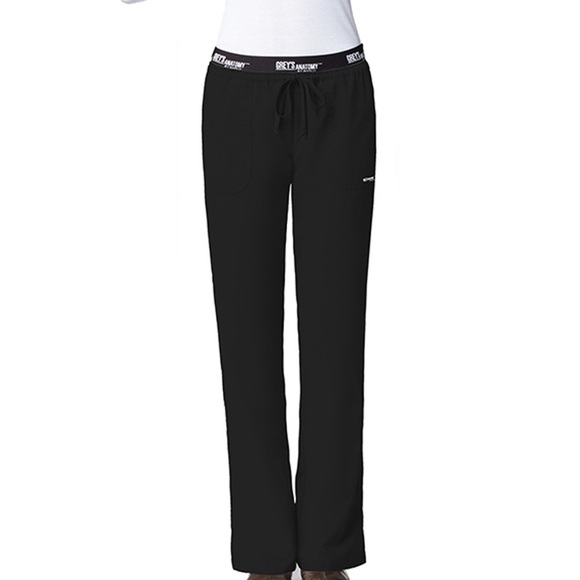 Grey's Anatomy Black Straight Leg women's nursing pants Size L - Picture 1 of 9